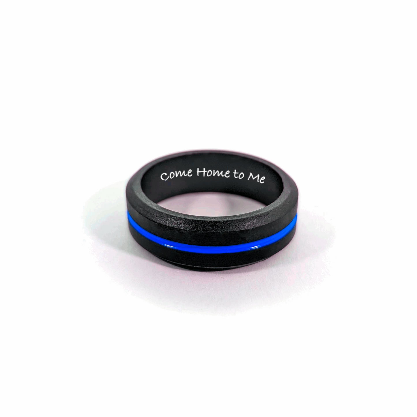 CUSTOMIZED Blue Line Silicone Wedding Ring