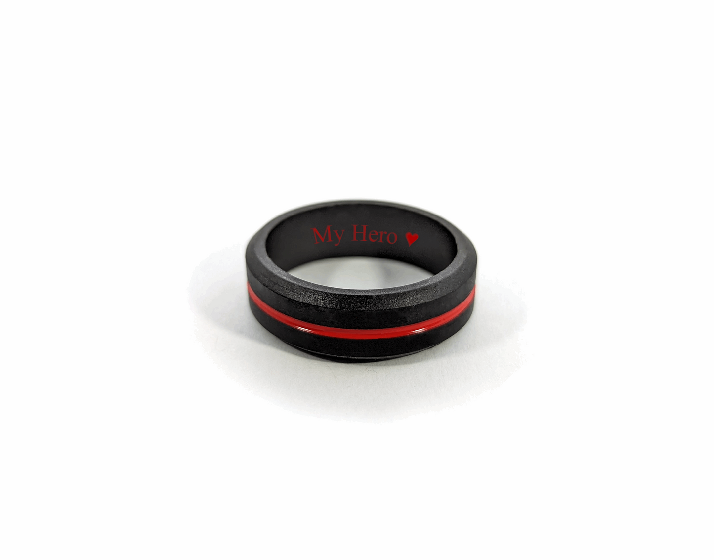 CUSTOMIZED Thin Red Line Silicone Wedding Ring