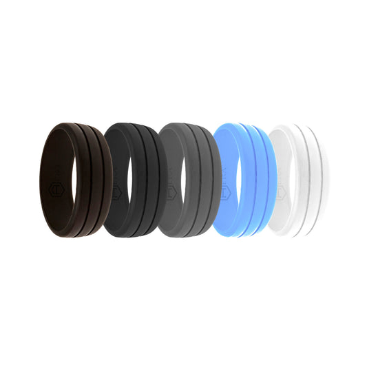 Men's Ridged Silicone Wedding Ring