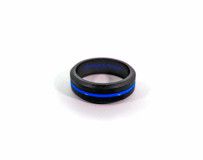 CUSTOMIZED Blue Line Silicone Wedding Ring
