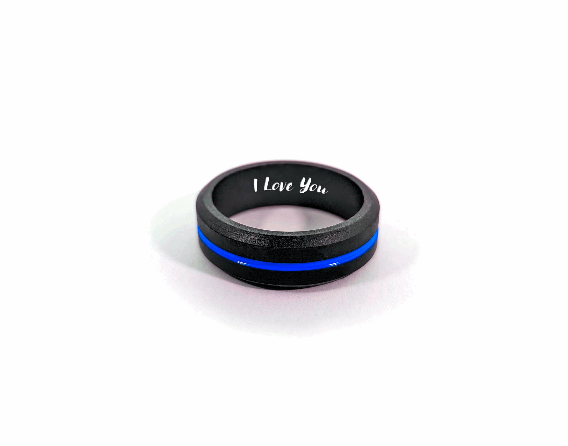 CUSTOMIZED Blue Line Silicone Wedding Ring