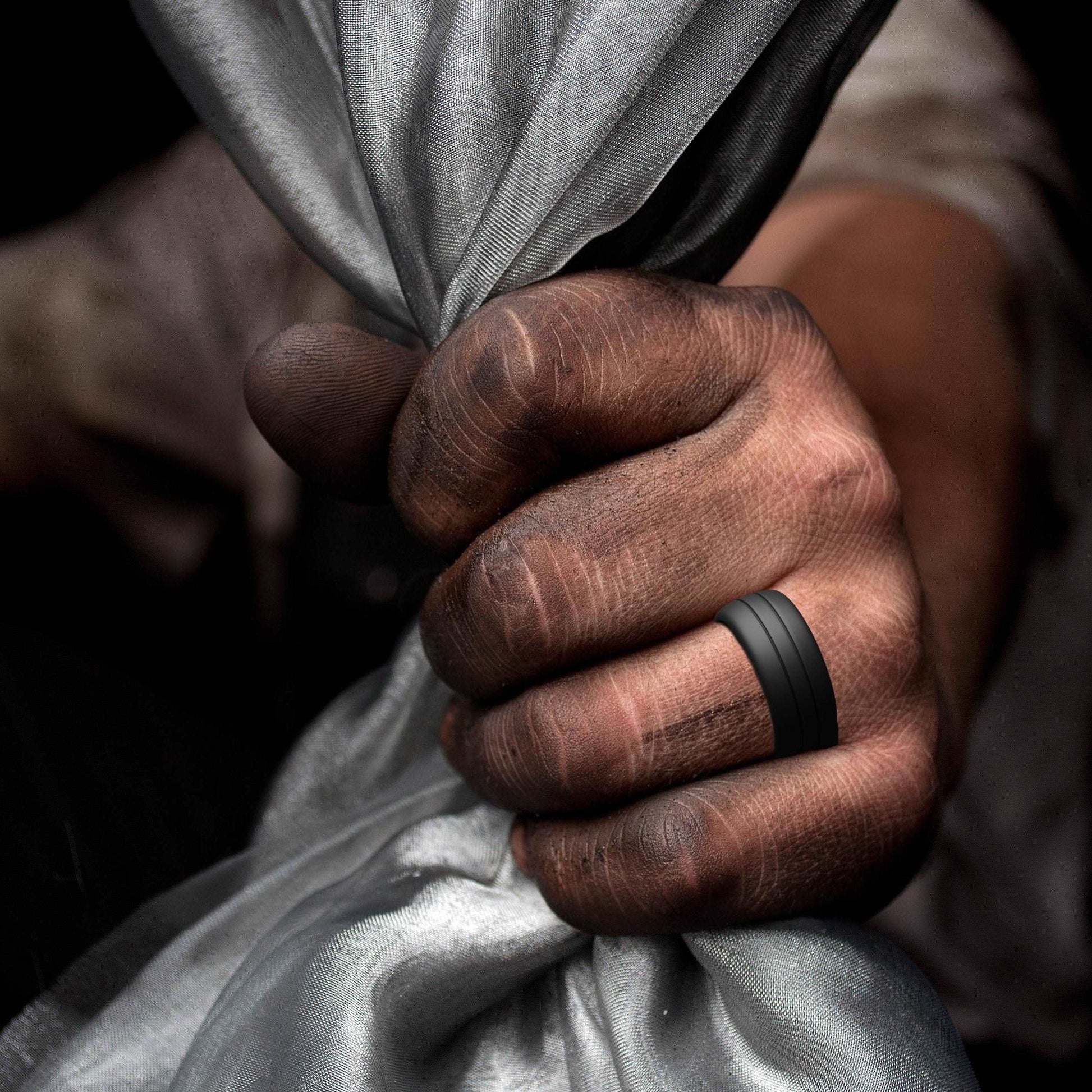 Men's Ridged Silicone Wedding Ring