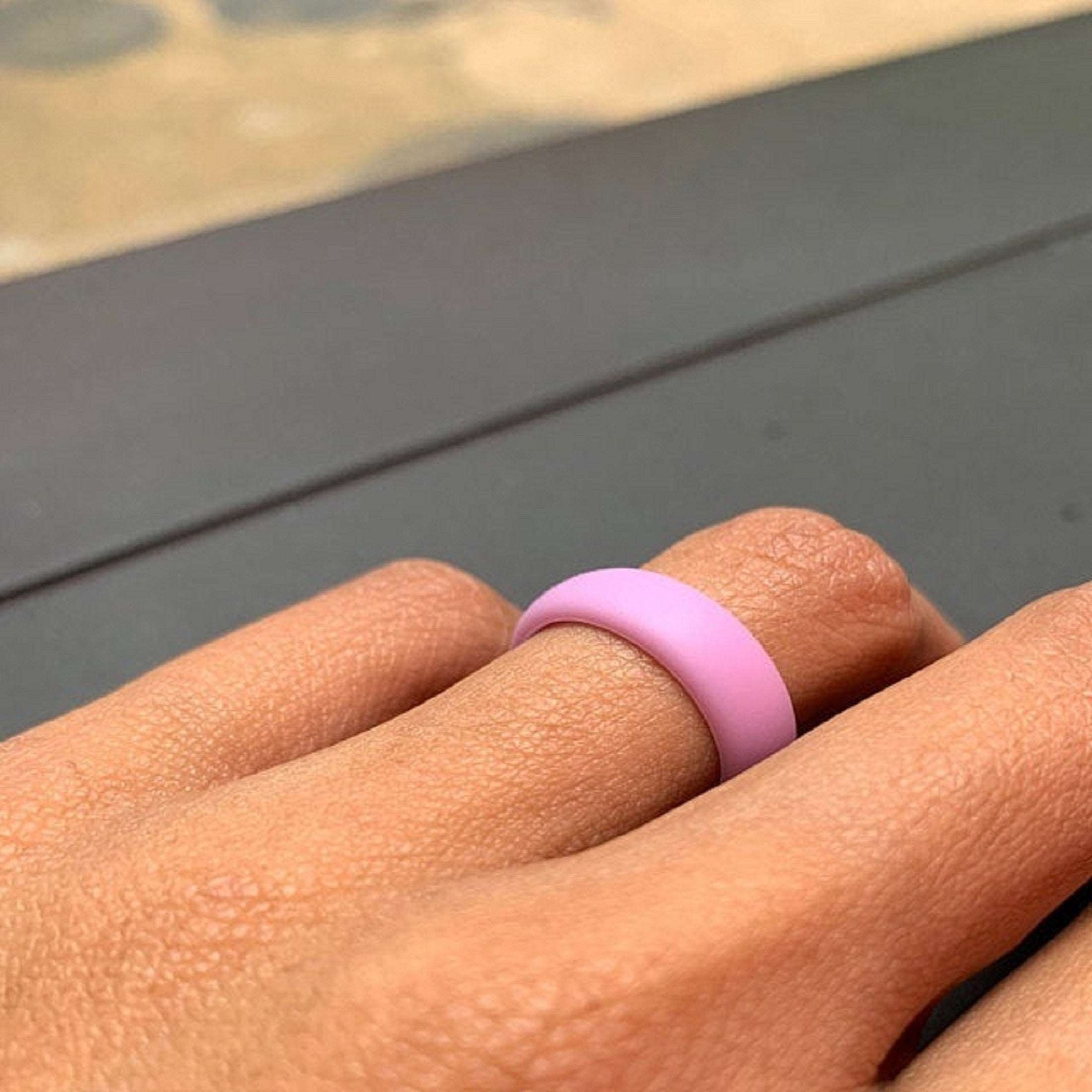 Pink silicone deals wedding band