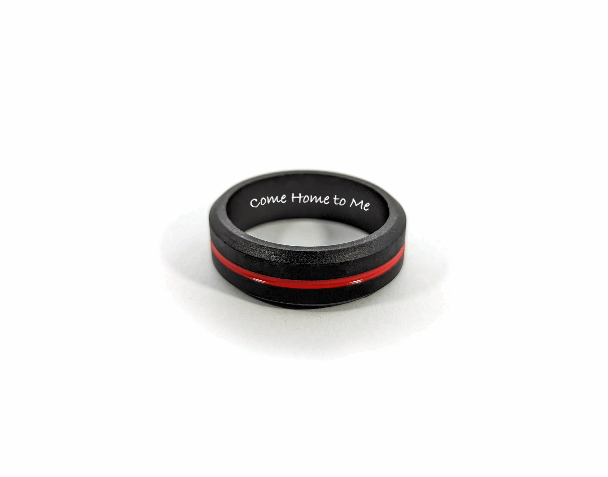 CUSTOMIZED Thin Red Line Silicone Wedding Ring