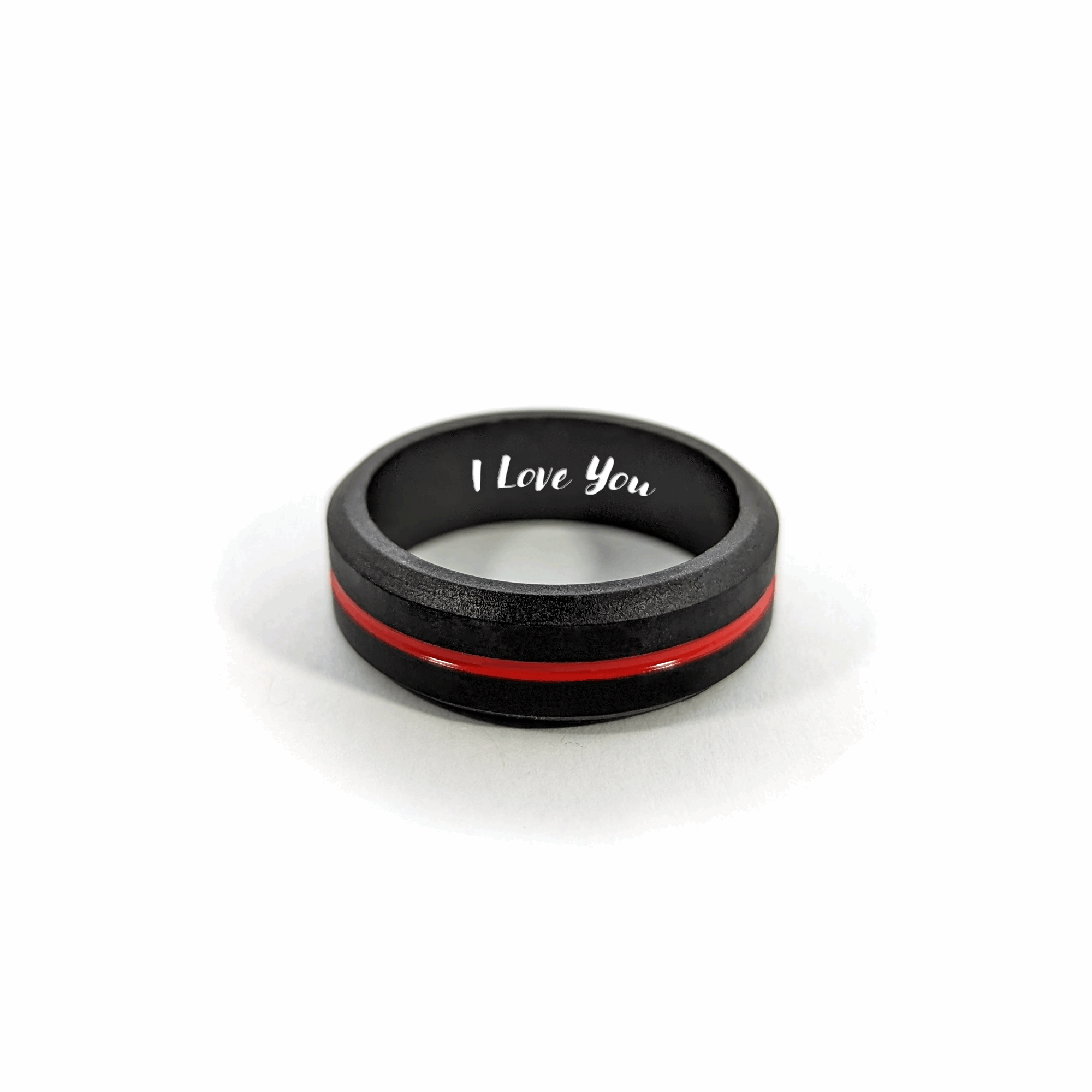 Redline Rings CUSTOMIZED Thin Red Line Silicone Wedding Ring – AERA