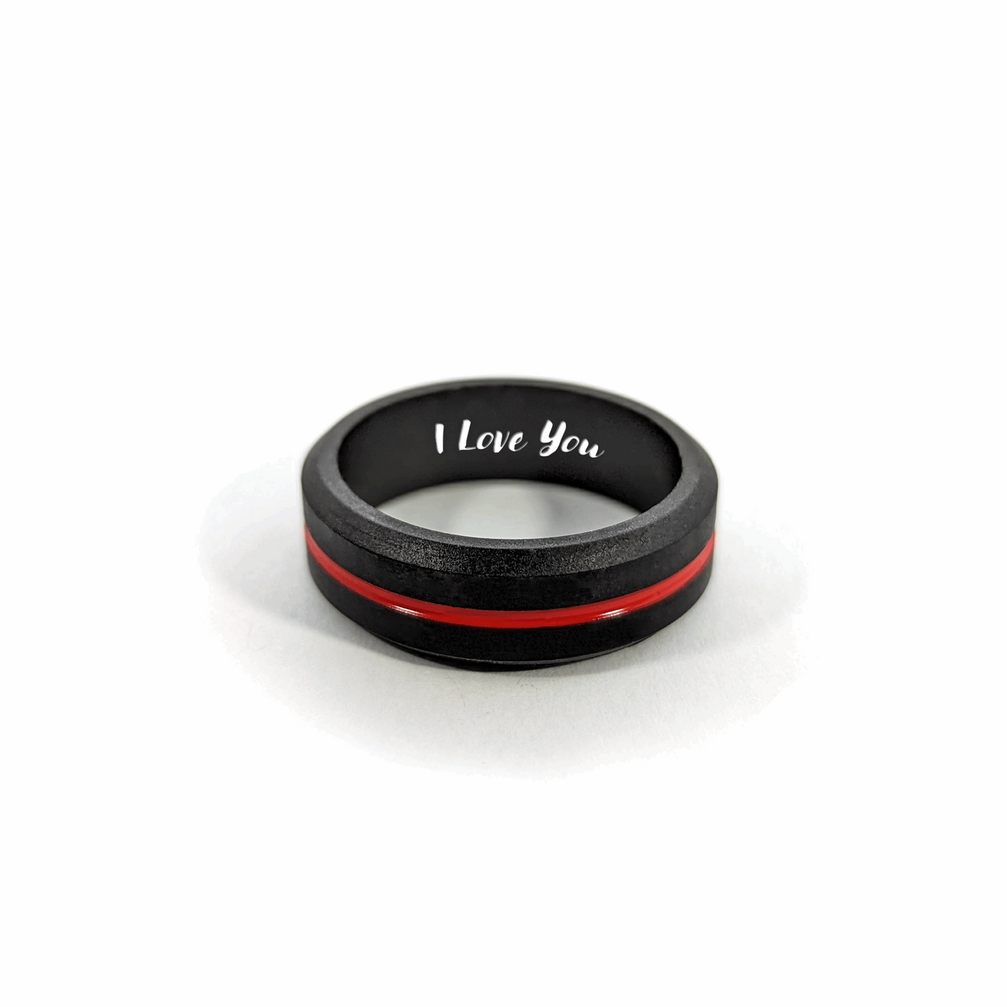CUSTOMIZED Thin Red Line Silicone Wedding Ring