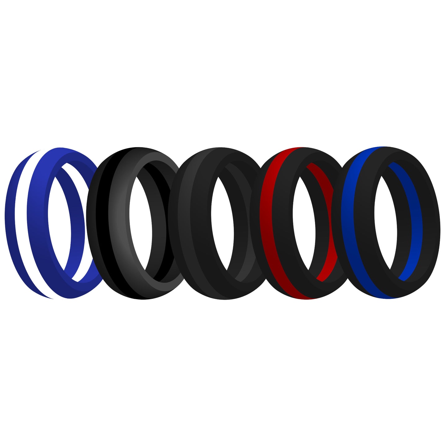 Men's Striped Silicone Wedding Ring