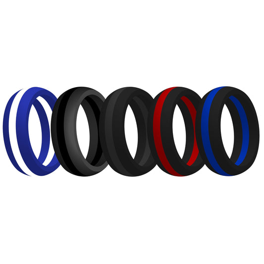 Women's Striped Silicone Wedding Ring