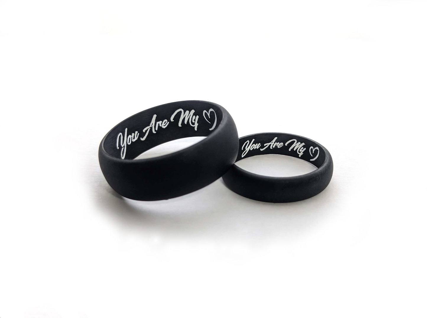 CUSTOMIZED Silicone Wedding Ring Set